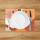 Jogo Americano Em Linho Padrão Abstrato - 30x40 Cm 2 Peças