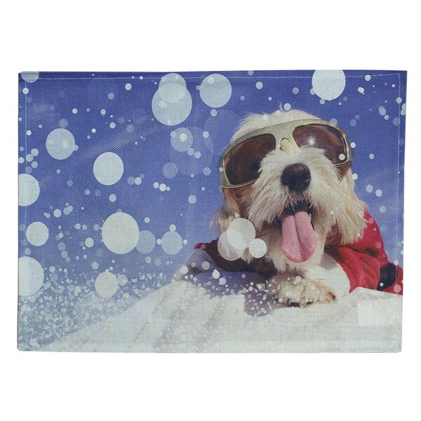 Jogo Americano Estampa Natal Cachorrinho Natalino 6 Peças