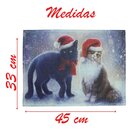 Jogo Americano Estampa Natal Gatinho Natalino 6 Peças