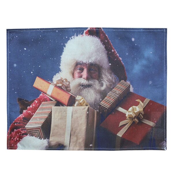 Jogo Americano Estampa Natalina Papai Noel 2 Peças