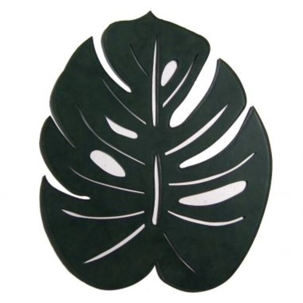 Jogo Americano Folha Preto 36cm X 45cm X 0 2cm