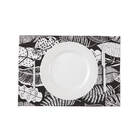 Jogo Americano Impermeável Folharia Preto E Branco Karsten 32