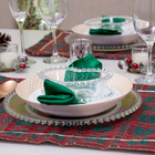 Jogo Americano Natalino 4 Peças Xadrez Em Tecido Vermelho