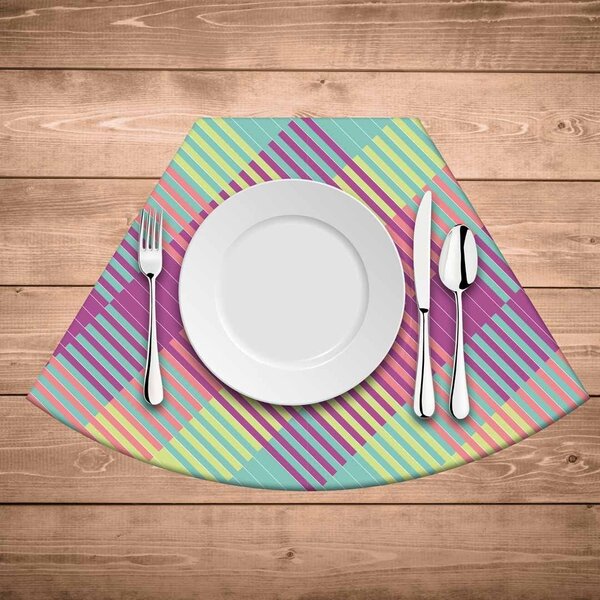 Jogo Americano Para Mesa Redonda Wevans Colorfull Geométric