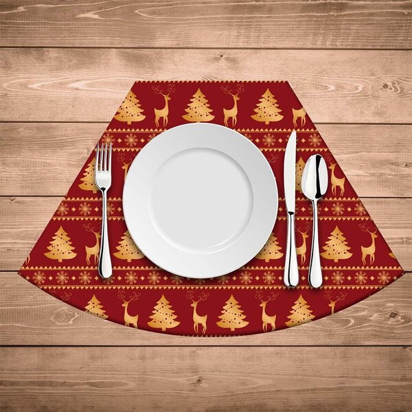 Jogo Americano Para Mesa Redonda Wevans Premium Vermelho