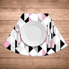 Jogo Americano Para Mesa Redonda Wevans Triângulos Rosa