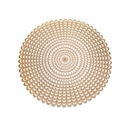 Jogo Americano Redondo De Plástico Camadas Dourado 38 Cm - In