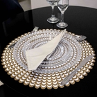 Jogo Americano Redondo De Plástico Camadas Dourado 38 Cm - In