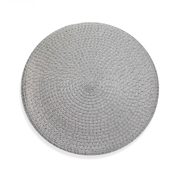 Jogo Americano Redondo De Plástico Cinza 38 Cm - D'rossi