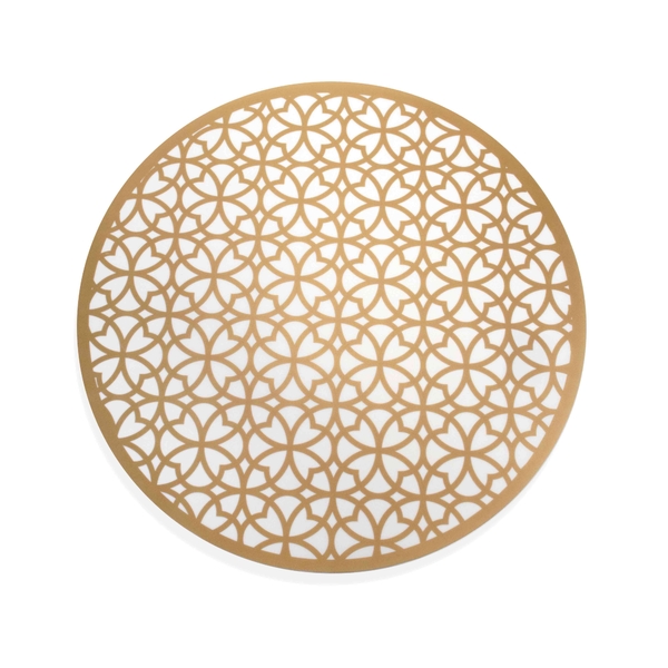 Jogo Americano Redondo De Plástico Círculos Dourado 38 Cm - I