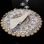 Jogo Americano Redondo De Plástico Flor Dourado 38 Cm - D'ros