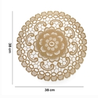 Jogo Americano Redondo De Plástico Flor Dourado 38 Cm - Indo