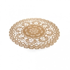 Jogo Americano Redondo De Plástico Flor Dourado 38 Cm - Indo