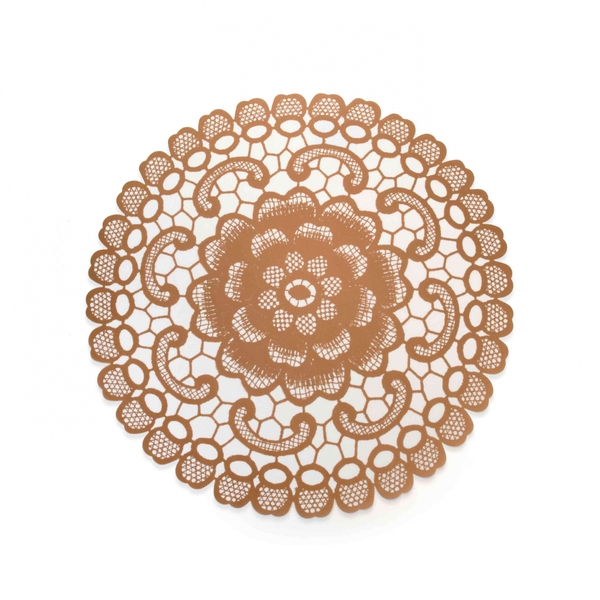 Jogo Americano Redondo De Plástico Flor Rosê 38 Cm - D'rossi