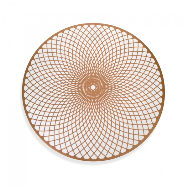 Jogo Americano Redondo De Plástico Mandala Rosê 38 Cm - Indo