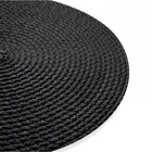 Jogo Americano Redondo De Plástico Preto 38 Cm - Indo Decorar