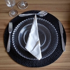 Jogo Americano Redondo De Plástico Preto 38 Cm - Indo Decorar