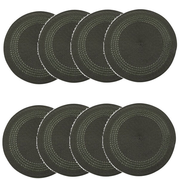 Jogo Americano Redondo Entrelaçado - 8 Unidades - Musgo