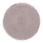 Jogo Americano Redondo Franjas - 8 Unidades Cimento Queimado