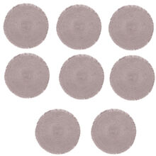 Jogo Americano Redondo Franjas - 8 Unidades Cimento Queimado