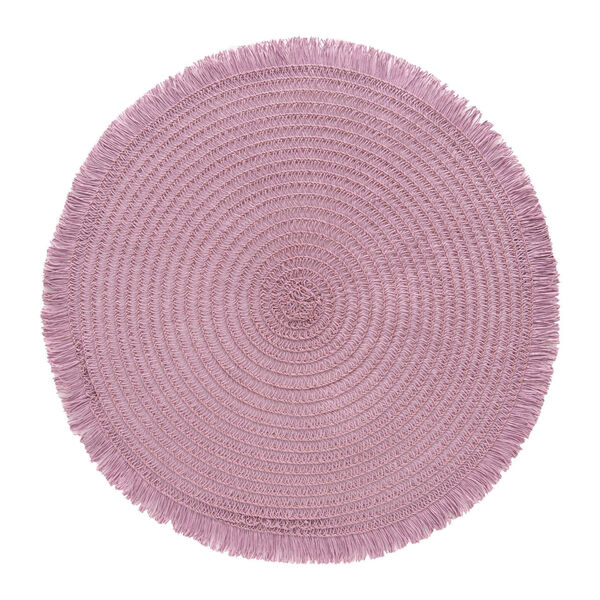 Jogo Americano Redondo Franjas - 8 Unidades - Rosa Vintage