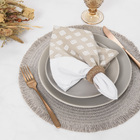 Jogo Americano Redondo Lana Fibra e Tecido Cinza 38cm 1 Peça Copa & Cia