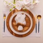 Jogo Anéis De Guardanapo De Madeira Woodart Coração 4 Peças