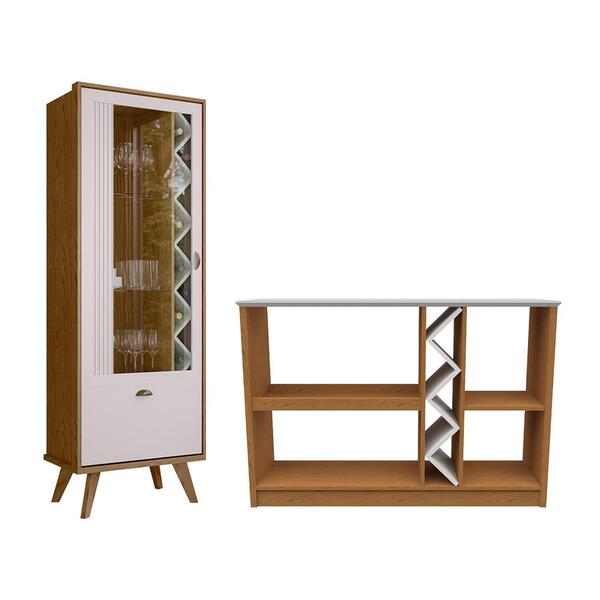 Jogo Aparador E Cristaleira Kyoto Ype Off White