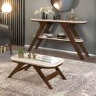 Jogo Aparador E Mesa De Centro Ayumi Caiena Creme