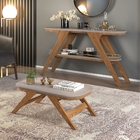 Jogo Aparador E Mesa De Centro Ayumi Carvalho Amarula