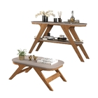 Jogo Aparador E Mesa De Centro Ayumi Carvalho Amarula