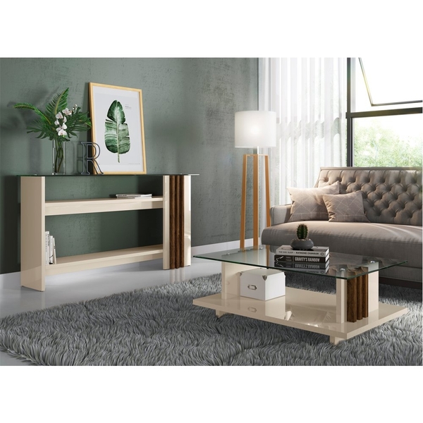 Jogo Aparador E Mesa De Centro Quinn Off White Savana