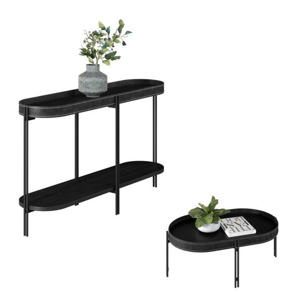 Jogo Aparador E Mesa De Centro Vermont Preto Tx