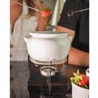 Jogo Aparelho Fondue 8 Peças Com Caçarola De Porcelana Branca