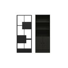 Jogo Armario 2 Portas E Estante Modena Preto Fosco