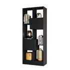 Jogo Armario 2 Portas E Estante Modena Preto Fosco