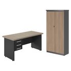 Jogo Armario Com Mesa De Computador Eslovénia Nogueira Preto