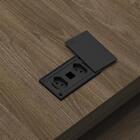 Jogo Armário E Mesa Executiva Colchester Charuto Preto