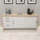 Jogo Balcão E Mesa Executiva Peters Carvalho Branco