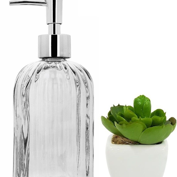 Jogo Bancada Banheiro Porta Sabonete Líquido E Vaso Suculen