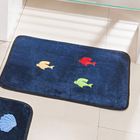 Jogo Banheiro Infantil Azul Marinho 3 Peças Antiderrapante