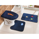 Jogo Banheiro Infantil Azul Marinho 3 Peças Antiderrapante