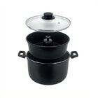 Jogo Banho-maria Alumínio Multiflon 24cm 2 Peças Preto