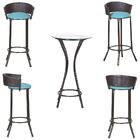 Jogo Banquetas Bali 4 Unidades Pedra Ferro A20 E Mesa Bistro