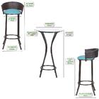 Jogo Banquetas Bali 4 Unidades Pedra Ferro A20 E Mesa Bistro