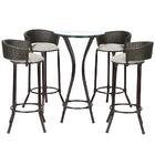 Jogo Banquetas Bali 4 Unidades Tabaco A12 E Mesa Bistro Com T