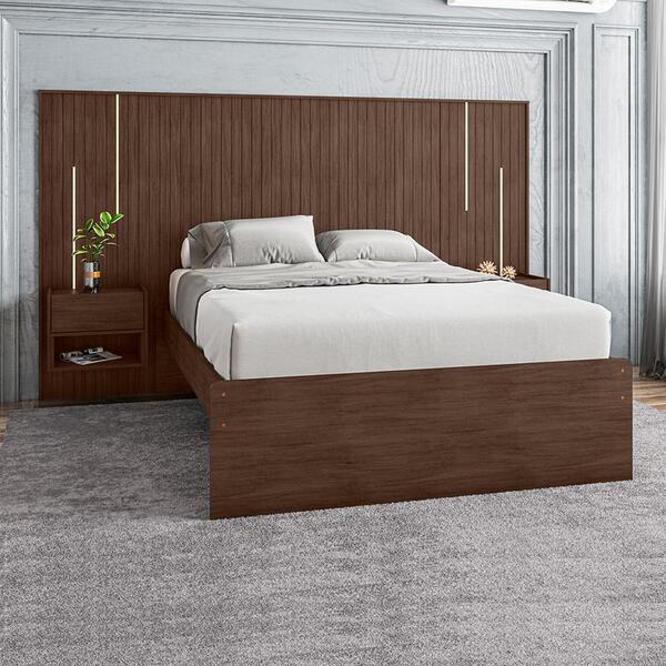 Jogo Baú E Cama De Casal Kaunas Jacaranda