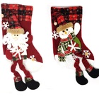 Jogo Bota Natal Papai Noel E Boneco De Neve Pelúcia 3d Vinho