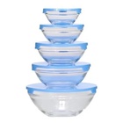 Jogo Bowl Dunas Vidro 5 Peças Azul