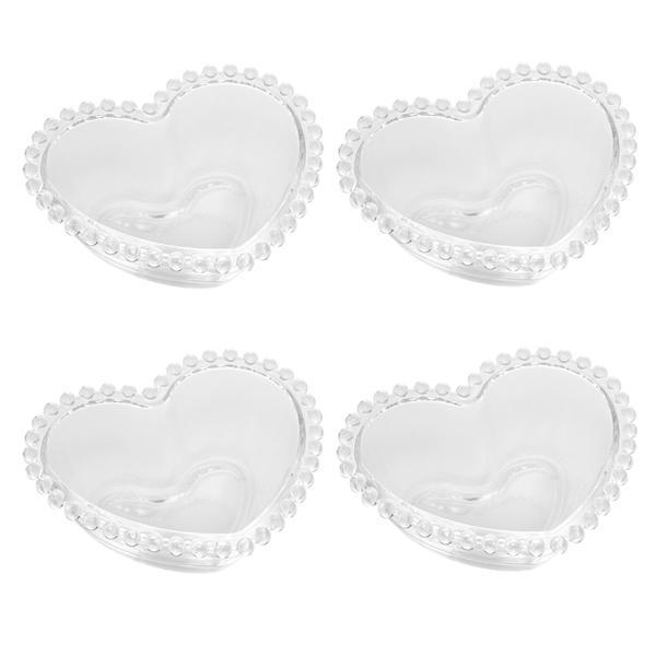 Jogo Bowls Em Cristal Wolff Pearl Coração 12x10x4cm 4 Peças